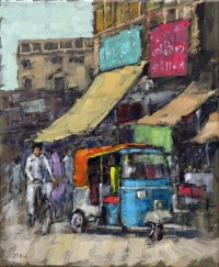 Zahid Saleem, 13 x16 Inch, Acrylic on Canvas, Cityscape Painting, AC-ZS-029
